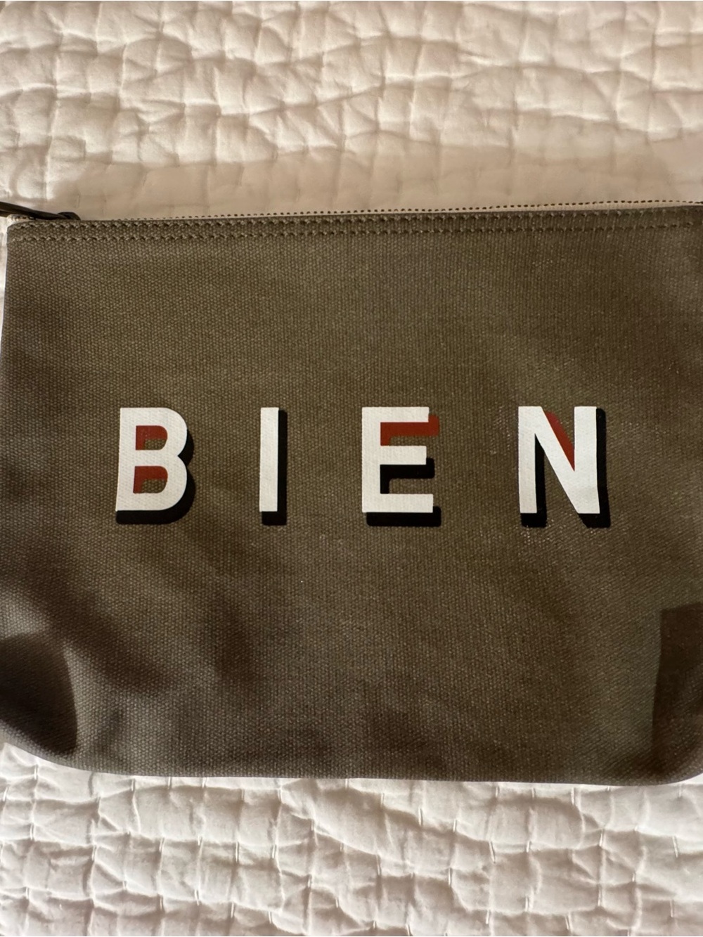 Waxed make up bag Olive GreenZip Pouch